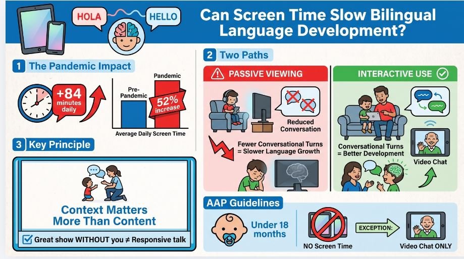 screen time bilingual language development